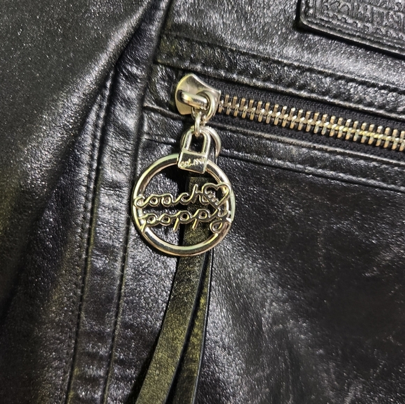 Coach Poppy Black Shimmer Convertible Crossbody - Picture 3 of 16